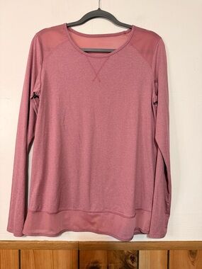 bcg Dusty Rose Long Sleeve Crewneck Top